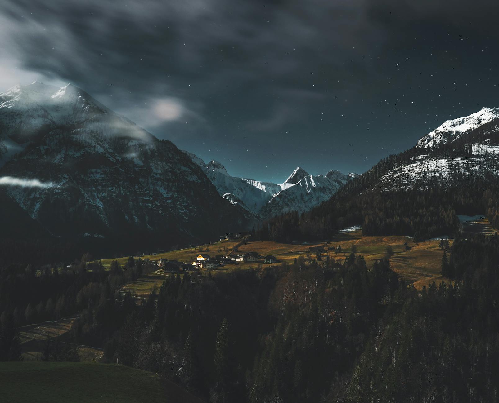 Alpine mountains castles villages